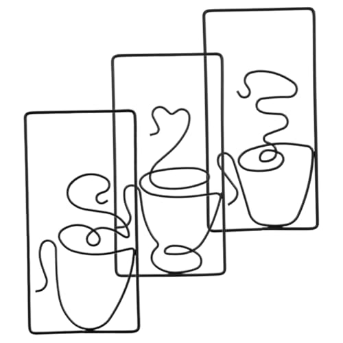 VALICLUD 3 Pièces Décoration Murale Suspendu Noir pour Cuisine Salon Ornement et Artistique pour Mur