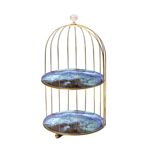 Sxmrmnx Organizador de almacenamiento de tocador de baño, soporte de escritorio, soporte de baño, estante de jaula de pájaros, ideal para maquillaje y artículos de tocador C