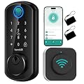 Smart WiFi Front Door Lock: Hornbill Keyless Entry Fingerprint Deadbolt - Alexa Bluetooth Electronic Keypad Door Locks for House Apartment Auto Lock APP Remote Control Black