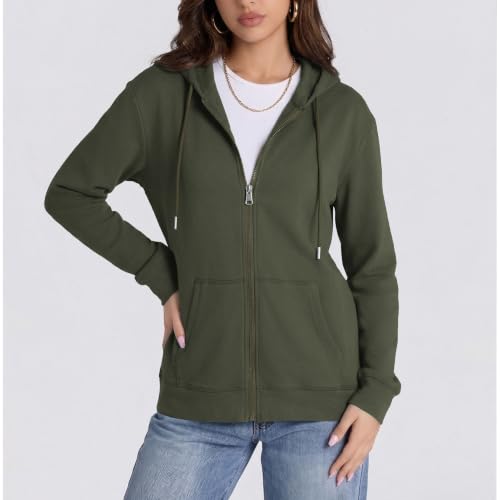 Image of Witsmile Zip Up Hoodie Women Oversized Sweatshirt Long Sleeve 2026 Fall Outfit Lightweight Jackets Workout Clothes