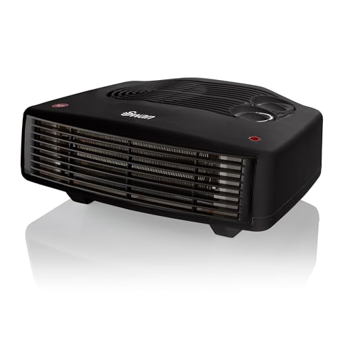Swan SH27030N Horizontal Fan Heater with 2 Heat Settings, Adjustable Thermostat, 3000W, Black