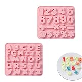 2 Stück Silikonform Buchstaben und Silikonform Zahlen,A-Z & 0-9 3D Alphabet...