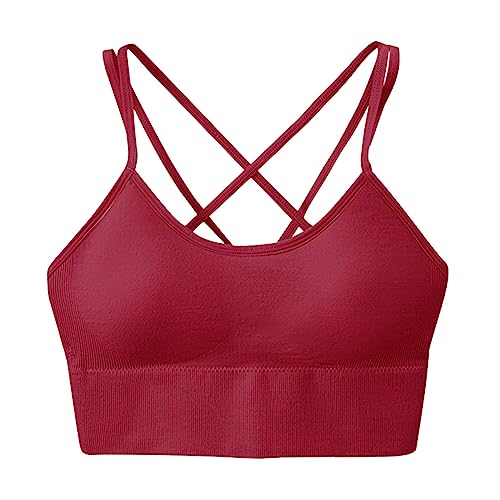 Sujetador Deportivo Mujer Sujetadores Deportivos Mujer Shaperher Sujetador Plus Size Anti-Choque para Running y Yoga Delgado Secado Rápido Reunido en la Espalda Cómodo y Soporte