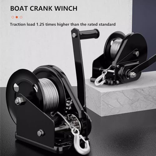 Winche manual 1100kg con cable de 15m y engranajes resistentes miniatura 3