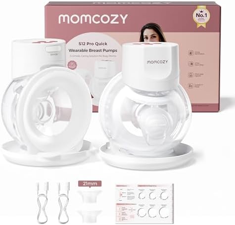 Momcozy S12 Pro Wearable Breast Pump Hands-Free, 2 Pack, White | ...