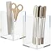 NIUBEE Acrylic Pen Holder 2 Pack,Clear Desktop Pencil Cup Stationery Organizer for Office Desk Accessory