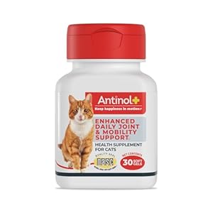 Antinol Plus, Mobility, Hip, and Joint Supplement for Cats, Green-Lipped Mussels and Krill Oil – Cat Joint Supplement, 30 Soft Gels