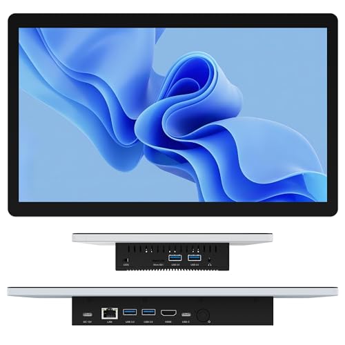 Image of All-in-One Industrial 13.3 Inch Touchscreen Panel PC, Celeron N5095 FHD IPS Display Win11 Pro, 8GB RAM, 128GB Storage, 4X USB 3.0, 2X RS232, Gigabit LAN, HDMI and Type-C