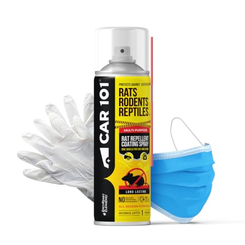 CAR101 Rat Repellent Spray 250ML |With Free Mask & Glove|For Cars...