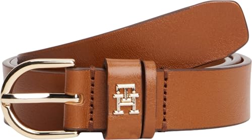 Tommy Hilfiger Donna Cintura Essential Effortless 2,5 cm Cintura in Pelle, Marrone (Cognac), 95 cm