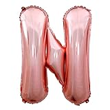 Lepep Ballons gonflables de 85 cm - En or rose - Chiffres de 0 à 9 lettres de A à Z - Décoration de fête d'anniversaire, de douche de bébé, de mariage, de bal de fin d'année, de décoration (lettre N)