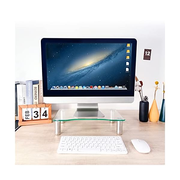 Monitorerhöhung mit höhenverstellbarem Multi-Media-Desktop-Ständer für Flachbildschirm, LCD-, LED-TV, Laptop/Notebook… – Bild 7