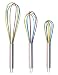 Clearance Sale - Ouddy 3 Pack Colorful Silicone Whisk, Balloon Whisk Set, Egg Frother, Milk and Egg Beater Blender - Kitchen Utensils for Blending, Whisking, Beating, Stirring