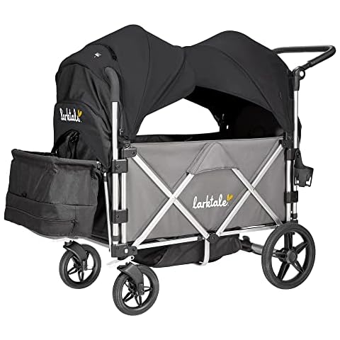 Larktale Caravan with Canopies - Double Seater Collapsible Wagon, All-Terrain Stroller Wagon for Kids, Baby, Toddler - Caravan/Canopies Bundle Cover