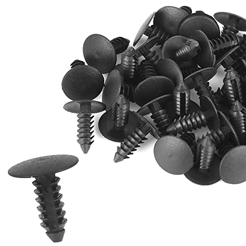 A ABSOPRO Perno Remaches 5mm Agujero Diámetro Sujetador Clips Plástico Negro (Juego de 40) Cover