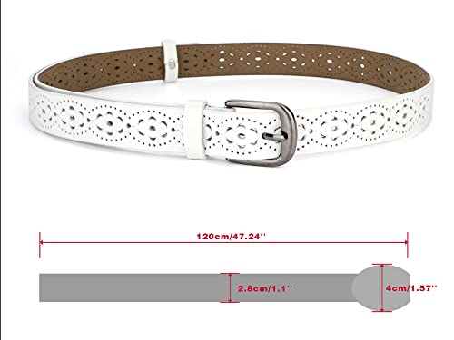 Allegra K Unisex Retro Floral Hollow Belts Pin Buckle Faux Leather Belts for Jeans Pants3