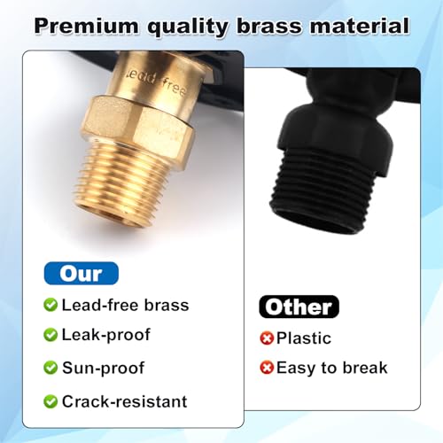 Image of BOXOB RV City Water Inlet Connection with Brass Check Valve, 3 /4 inch NH Female & 1 /2 inch NPT Male RV Fresh Water Fill Inlet Flange for Camper Motorhome Trailer Marine Replacement Hose Connector Fitting