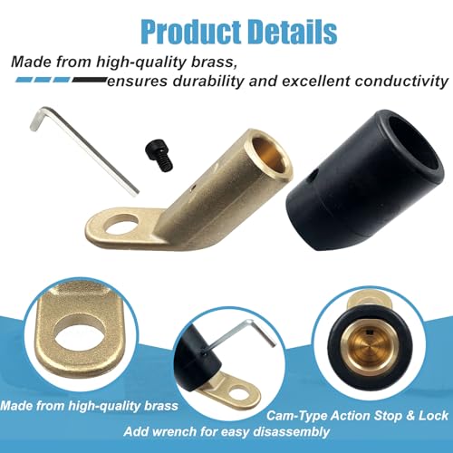 Image of 2PK CT-40FA Welding Terminal Connector, Welding Lug Connector Adapter, Terminal Lug for Lenco Style LC-40 LC-40HD Male Leads Connectors, 17 /32 inch Stud Hole, Angle 45, 08030
