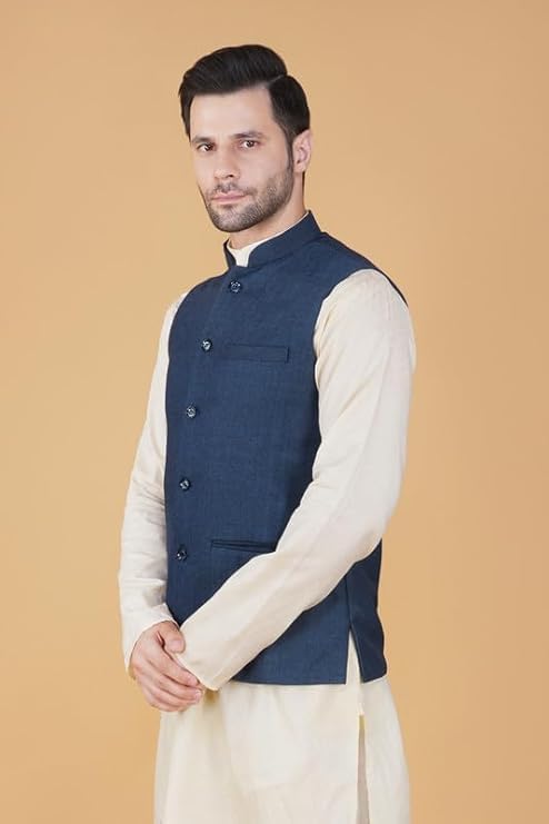 Image of DEIFIC Men's Export-Quality Indian Traditional Nehru Jacket /Waistcoat
