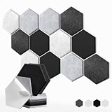 MAGICUBETIC 12 Pack Hexagon Self-Adhesive Decorative Acoustic Wall Panels
