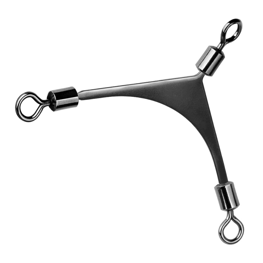 BDKMMS Fishing Swivel, 15Pcs Stainless Steel 3-Way Swivels 360° Rotatable Fishing Tackle for Freshwater & Saltwater