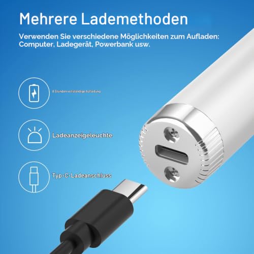 Marzha 4-in-1 USB Wiederaufladbare Elektrisch Nase und Ohr Haar Trimmer für Damen und Herren, Weiß