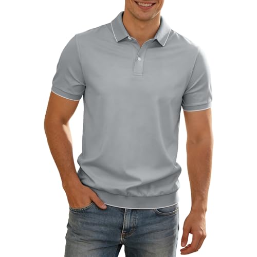 Top slim fit de qualité supérieure style polo classique à rayures