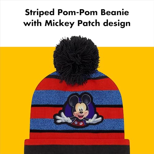 Image of Mickey Mouse Boys' Toddler Winter Hat, Scarf & Mittens Set for Ages 2-4 Or Hat, Scarves & Kids Gloves Sets for Ages 4-7