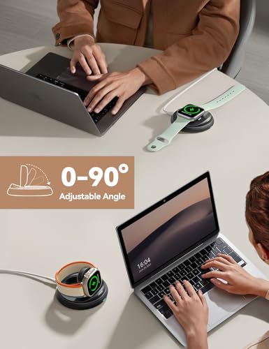JOYROOM for Apple Watch Charger Stand,Portable Magnetic iwatch Charger with Cord, Foldable Fast Apple Watch Charging Stand for Apple Watch Series10/9/8/7/6/5/4/3/2,Ultra/2,SE,[Nightstand Mode],Black - Thumbnail 2
