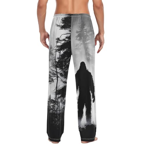 AIXIWAWA Mysterious Sasquatch Men's Pajama Pants Cozy Sleepwear Mens Lounge PJ Bottoms Pockets Drawstring S2