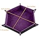SIQUK 6 Stück Würfelbrett Doppelseitig Würfelbretter Samt Faltbar Würfeltablett Hexagon Würfelteller Leder Würfelbretter für DND Dragons Würfel Gaming(Cyan, Schwarz, Violett, Rosa, Camel, Himmelblau)