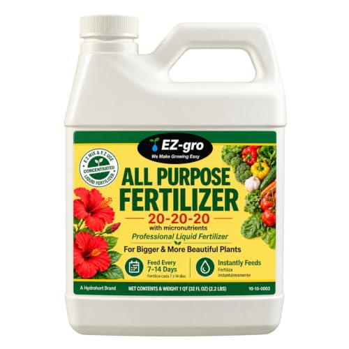 EZ-gro 20-20-20 Liquid Fertilizer - Indoor Plant Fertilizer, 32 oz / 1 Qt