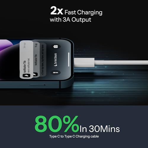 Image of USB-C to Cable compatible with iPhone and iPad, 1M, Apple MFi Certified, Fast Charging PD Cable BY HOMEMO