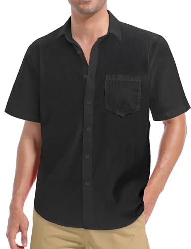 Chemise en lin homme YOGINGO : haut d'été chic à manches courtes