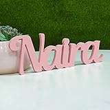  Nombres Decorativos Personalizados para Decoración del Hogar, Boda, Comunión de Niños, Cumpleaños y Habitación de Bebé, 40(lagro) x 12(alto aprox.) x 1.3(espesor) Centímetros