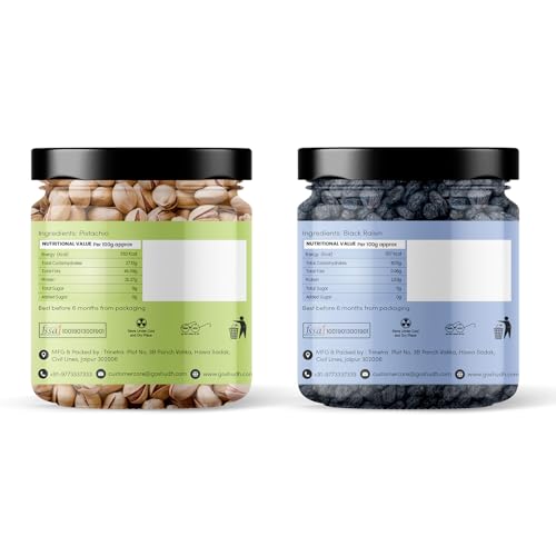 Image of Goshudh Pistachio 250g + Black Raisin 250g Combo Pack | Improves Stamina, Rich in Protein & Fiber (500gm Combo Pack)