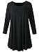 Veranee Women's Plus Size Swing Tunic Top 3/4 Sleeve Floral Flare T-Shirt (X-Large, Black)