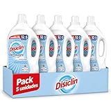 Disclin Detergente Liquido Hipoalergenico 52+5 Lavados | Ideal pieles sensibles | Limpieza Profunda y Frescor Duradero | Apto para Ropa Blanca y de Color | Pack 5 Unidades | Rasmacor
