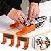 Magnetic Cabinet Door Hinge Spacer with Scale, 2mm Gap Alignment Tool for Cabinet Door Installation, Magnetic Hinge Jig for Door Gap, 2 Pack Mounting & Alignment Assist (Orange)