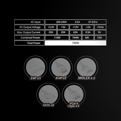 MPVU750SIM, Alimentatore Modulare ATX 750W, 10 Anni di Garanzia, 80 Plus Silver +87%, Ventola FDB 14cm, Tecnologie AI2-RPM e DC-DC, Condensatori Giapponesi Toshin Kyogo 105°, Rosso - Alimentatore - Immagine 4