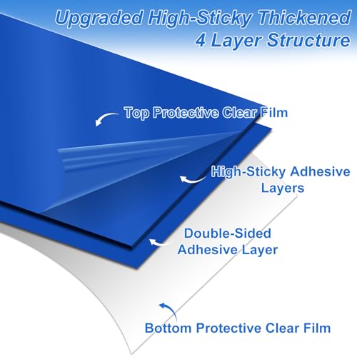 Image of Sticky Adhesive Mat Tacky Pads 300 Sheets, 10 Pack of 30 Sheet 18'' x 24'' / 45 x 60 cm, Thickened Cleaning Mats for Shoes, Construction, Cleanroom, Laboratories, Hospitals, Dogs, Pets, Home- Blue