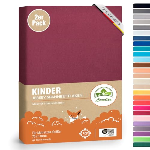 Leevitex Kinder Jersey Spannbettlaken 2er Set