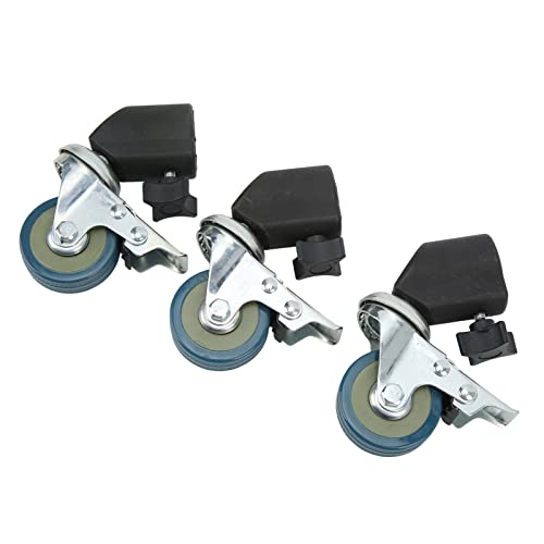 Image of 3pcs 22mm Swivel Caster Wheels Set, Light Stand Swivel Casters with Brake, Double Fixation Locking Caster Set for Photography Light Stands, Studio Photo Video Equipment wi