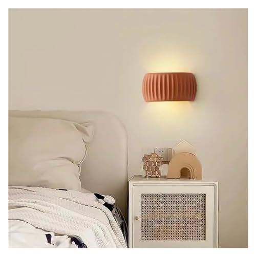 Lámpara de pared de viento crema francesa, lámpara de mesita de noche de resina creativa, apliques de porche de pasillo nórdico(Rosso)