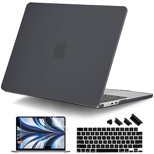 Image of DONGKE Compatible with MacBook Air 13.6 inch Case M4 M3 M2 2025 2024 2023 2022 A3240 A3113 A2681, Plastic Hard Shell & Keyboard Cover for MacBook Air M4 13 inch Case, Matte Black