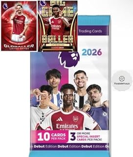 Premier League 2026 1 Pack of 25/26 New Soccer Cards + Bundle with hassentials Sticker Premier League Cards