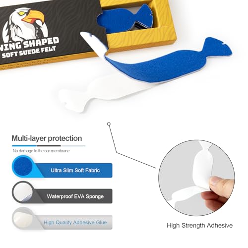 Image of Gomake Vinyl Squeegee Buffer 30PCS Pre-Cut Felt for Window Tint Wet or Dry Vinyl /PPF Application (Blue)
