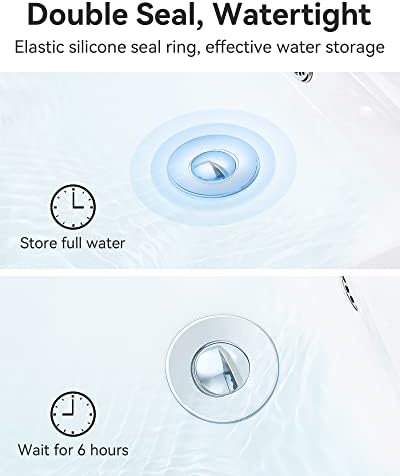 Magichome Sink Plug 2Pcs, Universal Pop Up Sink Plug for 35-44mm Drain Holes, Stainless Steel Bathroom Sink Plug with Drain Strainer for Wash Basin