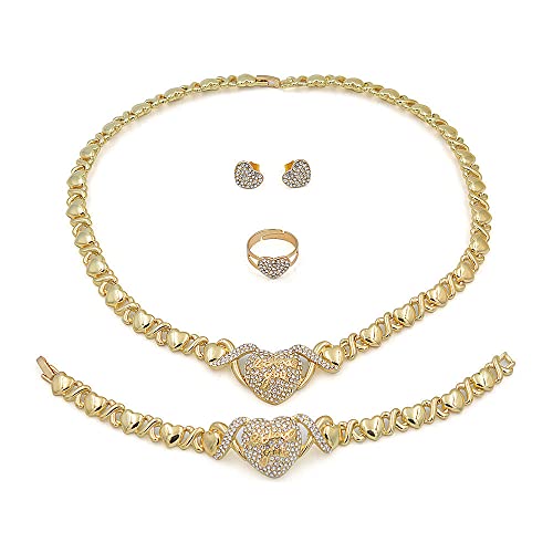 Giffor Jewellery Lady 14K Gold Filled Jewelry Sets For Women Bracelets Necklaces With Earrings Gifts #TOP4
