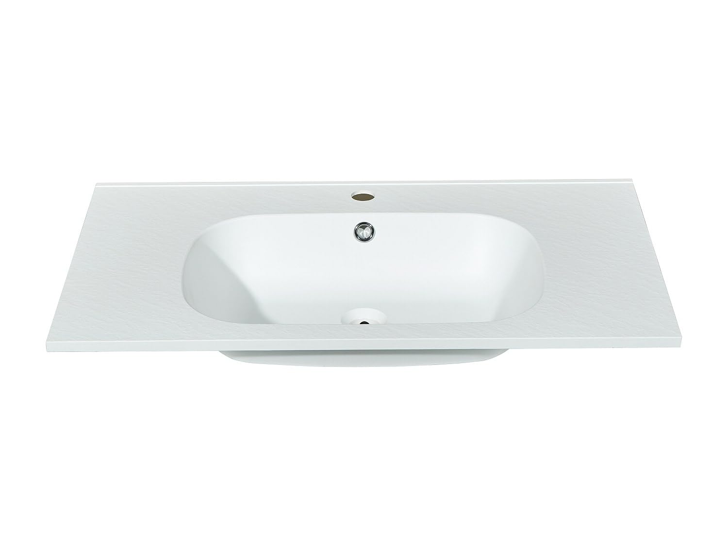 Vente-unique - Lavabo empotrado Okiwa - L 80cm x A 46cm x H 14.5cm - resina - blanco